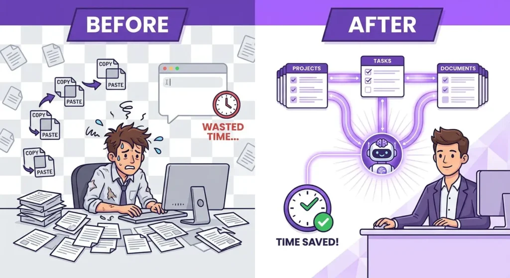 AI project management tool forgetting team context